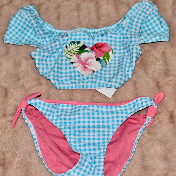 Tommy Bahama Big Girls Rush Guard Bathing Suit 2pc Set Size 12 UPF 50 NEW!!!
